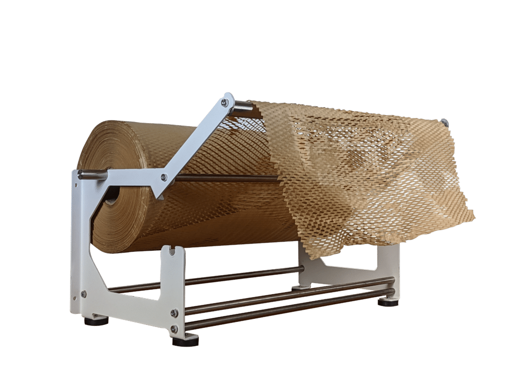 dévidoir blanc pour papier nid d'abeilles calage colis