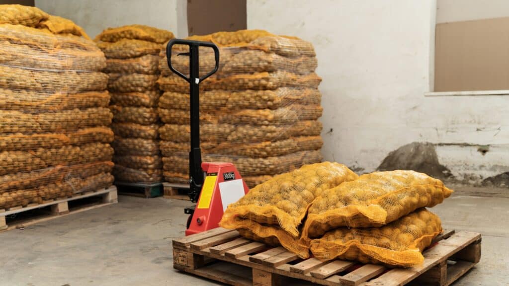 Palettisation sacs individuels, sacs raschel de pommes de terre