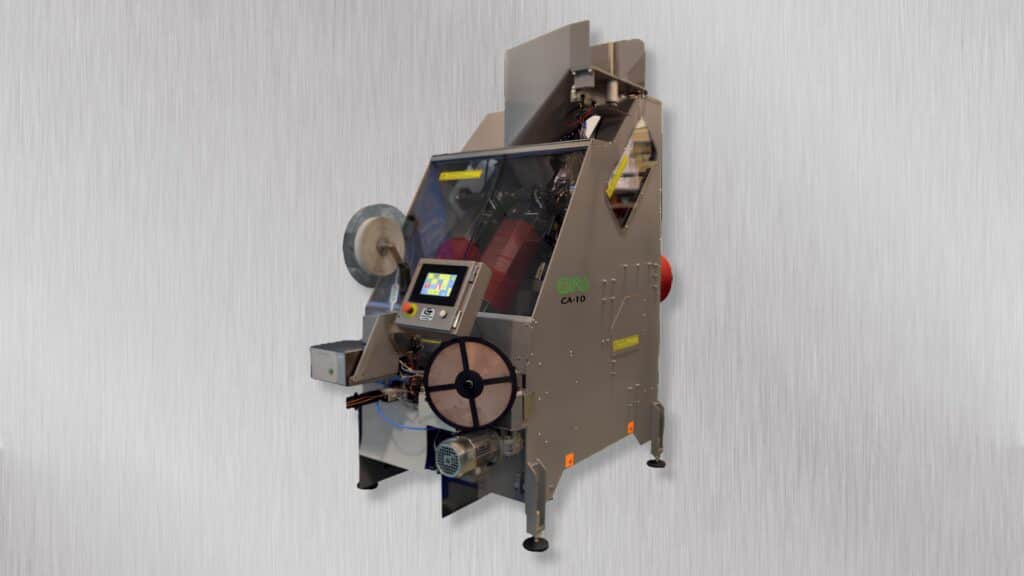 machine automatique pour la fermeture par agrafe des sachets filets de pommes de terre, agrumes, courgettes...