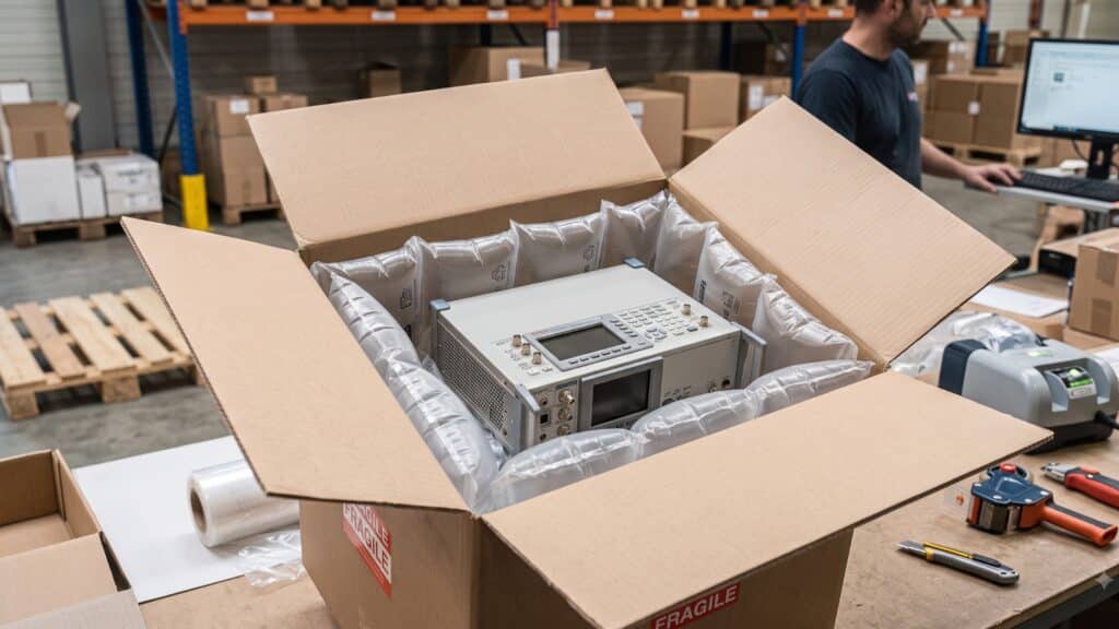 Coussins d'air pour caler et protéger les produits fragiles dans les cartons d'expédition