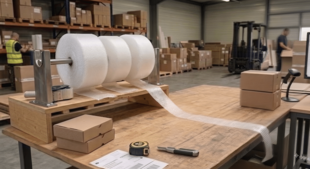 Gaines papier bulles pour protection des produits longs