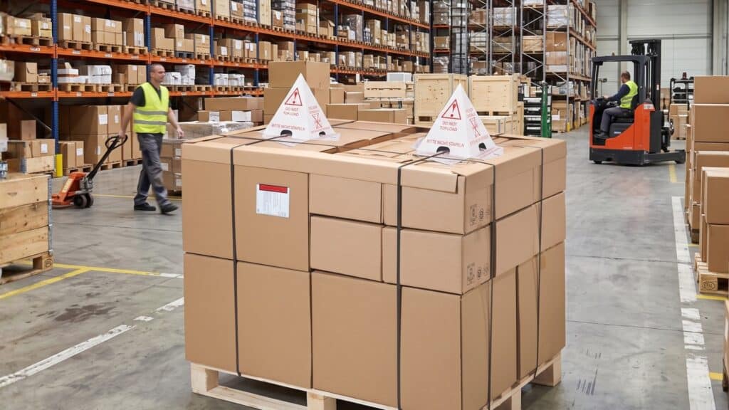 Accessoires pour palette cône anti-gerbage stockage et entreposage
