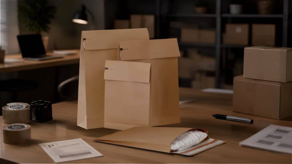 Pochettes emballage carton pour vente en ligne