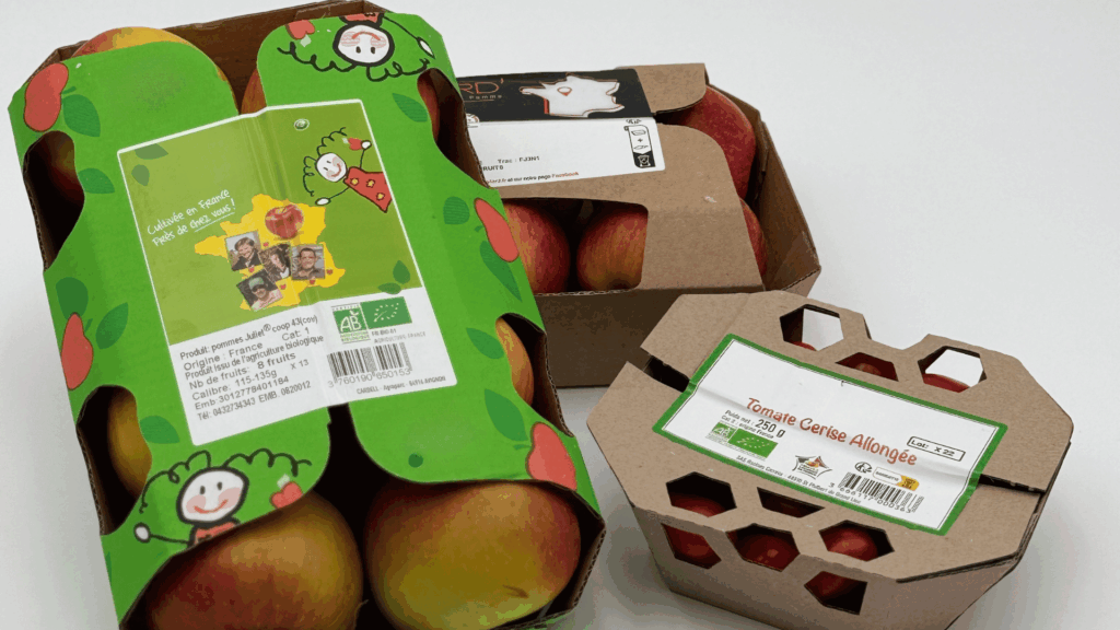 Barquettes carton ondulé fruits et légumes personnalisée