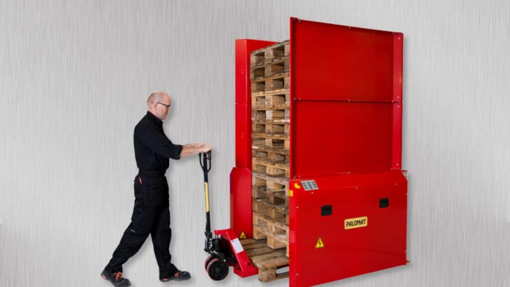Stockeur et déstockeur de palettes bois, plastique électrique